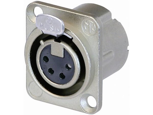 Neutrik NC4FD-LX, XLR, Sølv, Polyamid, Stål, Sølv/nikkel, IP40, 50 V
