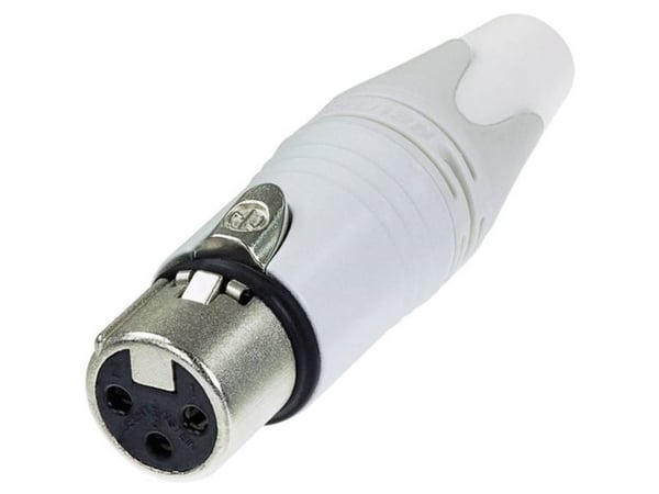 Neutrik NC3FXX-WT, XLR, Svart, Rustfritt stål, Hvit, Bronse, Polyamid, Polyoksymetylen (POM), Polyurethan, Zink, IP40, 2,5 mm², 1,5 V