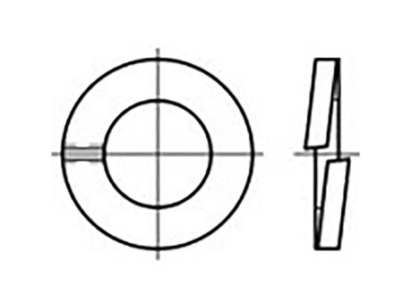 TOOLCRAFT TO-6854217 fjæringsring innvendig diameter 6 mm DIN 127 rustfritt stål V4A A4 100 stk