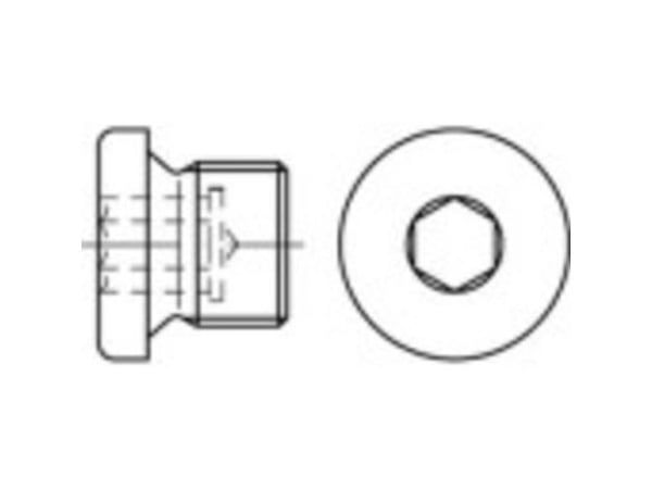 TOOLCRAFT 112734 låseskruer M26 innvendig sekskant DIN 908 stål galvanisert (25 stk.)