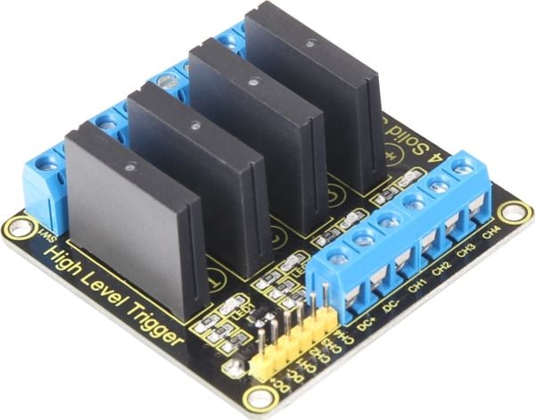 Joy-iT SBC-SSR01, Relémodul, Arduino/Raspberry Pi, Arduino, Svart, Blå, Gull, Sølv, 57 mm, 55 mm