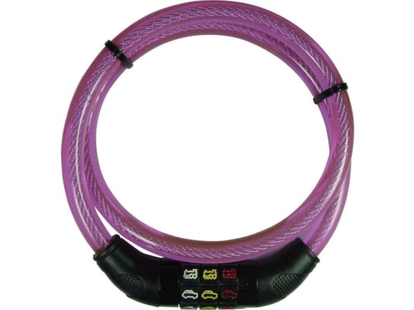 Security Plus CSL80Pink vaierlås rosa kombinasjonslås med symboler