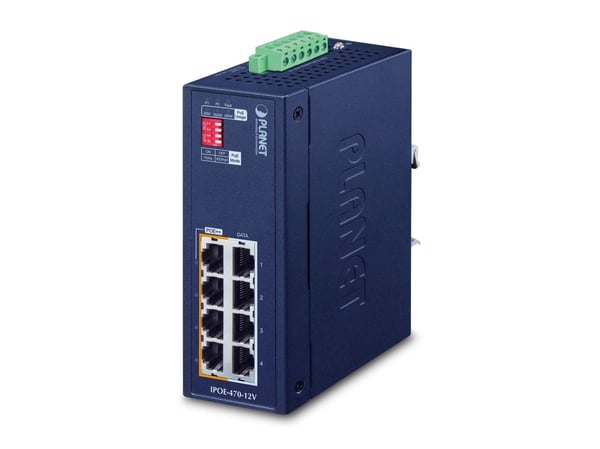 PLANET IP30 Industrial 4-port, Gigabit Ethernet (10/100/1000), Power over Ethernet -tuki, Seinäkiinnitteinen
