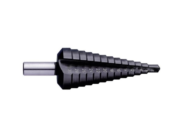Exact 50067 HSS trinnbor samlet lengde 67 mm TiAIN 3-flatskaft, 1 stk