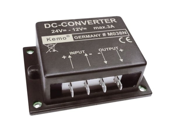 Kemo Kemo-Electronic Jännitemuunnin Rakennusmoduuli Tulojännite (alue): 24 - 26 V/DC Lähtöjännite (alue): 12 V/DC (max.) 3 A 3 A