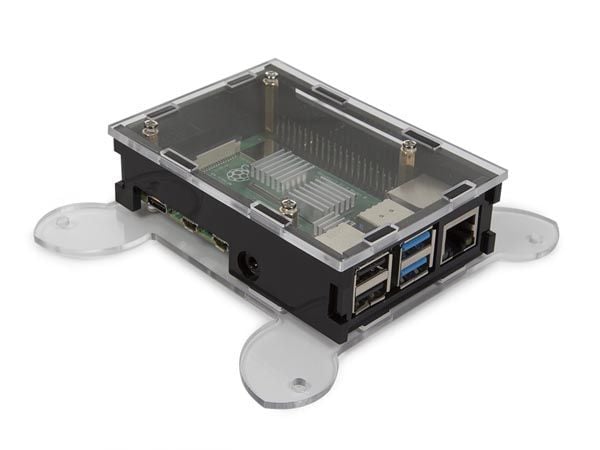 Whadda WPA505, Etui, Raspberry Pi, Raspberry Pi, Svart, Gjennomsiktig, Perspex, 100 mm