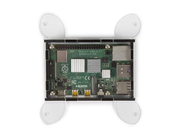 Whadda WPA505, Etui, Raspberry Pi, Raspberry Pi, Svart, Gjennomsiktig, Perspex, 100 mm