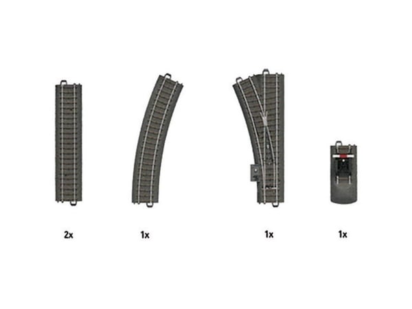 Märklin C1 C Track Extension Set, Svart