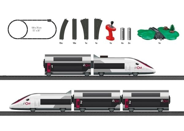 Märklin TGV Duplex, Jernbane- og togmodell, HO (1:87), Gutt/Jente, Plast, 5 stykker, Sort, Hvit
