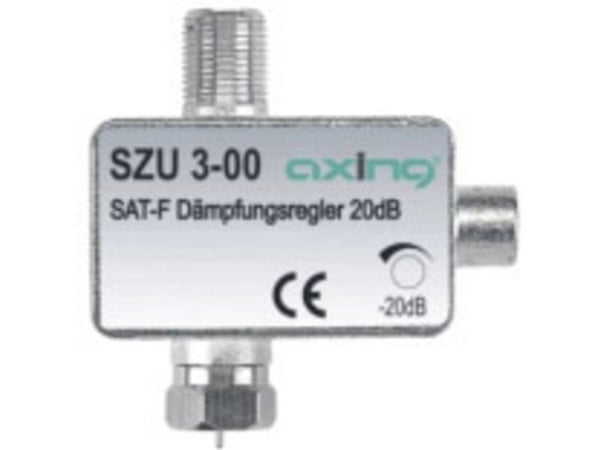 Axing SZU 3-00, 0,0001 - 2,4 GHz, 20 dB, Hopea, F-female/F-male, Alumiini