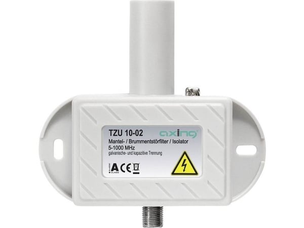 Axing TZU 10-02, 5 - 1006 MHz, Valkoinen, Muovi, Naaras/naaras, 0,5 dB, 167 g