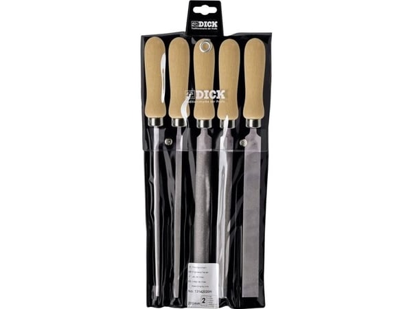Dick verkstedfilsett 13142020 med 5 deler med treskaft 200 mm (1 sett)