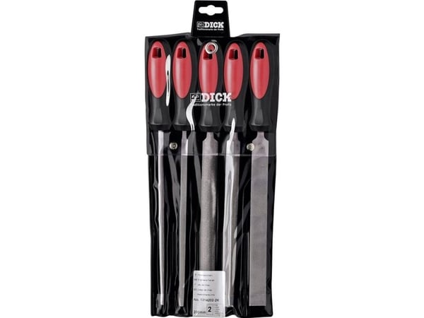 Dick 1314202-2K verkstedfilsett med 5 deler, 2K-grep 200 mm, 1 sett