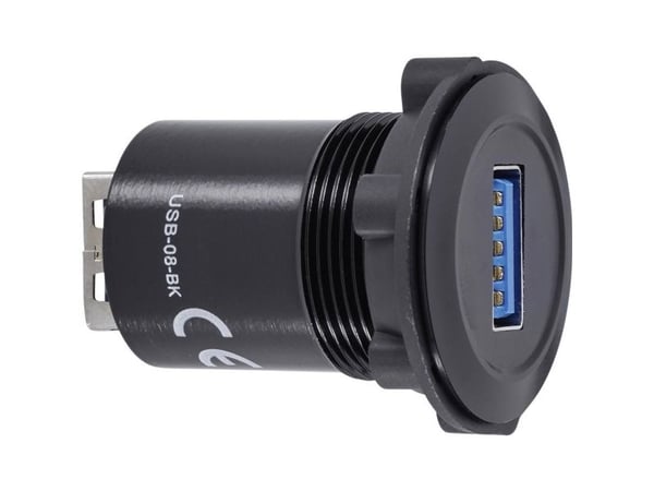 TRU COMPONENTS USB-08-BK USB innfellingskontakt 3.0, innbygging (1 stk)