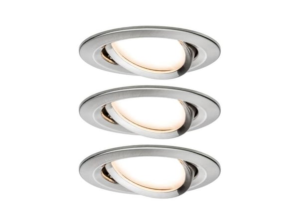 Paulmann 934.47, Innsunket spotlight, 3 ampuller, LED, 2700 K, 650 lm, Metallisk