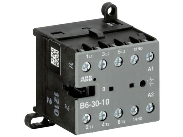 ABB Minikontaktori 4KW, 400V AC, 9 A AC3, 3-napainen, 1NO, ohjausjännite 220-240V AC, 40-450HZ