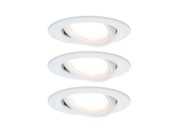 Paulmann 934.85, Innsunket spotlight, 3 ampuller, LED, 2700 K, 630 lm, Hvit