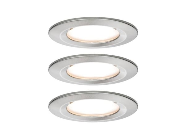 Paulmann 934.94, Innsunket spotlight, 3 ampuller, LED, 2700 K, 460 lm, Metallisk