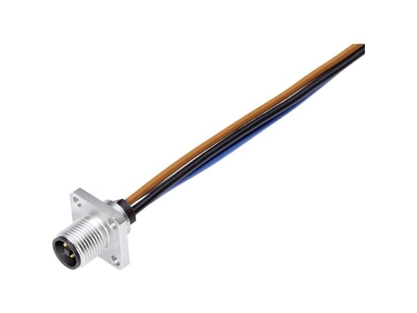 Binder 09 0631 070 04 miniatyr rundstift-kontakt flange-stift, samlet polantall: 4 (1 stk)