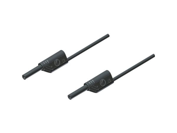 SKS Hirschmann MVL S 25/1 Au Turvatestausjohto [Lamelliitin 2 mm - Lamelliitin 2 mm] 25.00 cm Musta 1 kpl 1 kpl