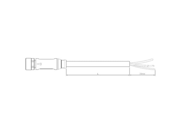 TE Connectivity 2273035-3 Anturi, toimilaitteen liitin, M12 Liitäntä, suora 5,00 m Napaluku (RJ): 5 1 kpl 1 kpl