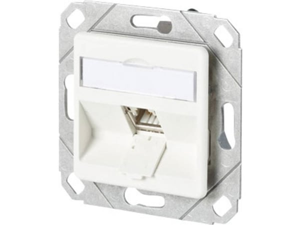 BTR C6A Module 1 Port 180° UPk - Uttag för nedsänkt montering - CAT 6a - RJ-45 - kritvit, RAL 9010