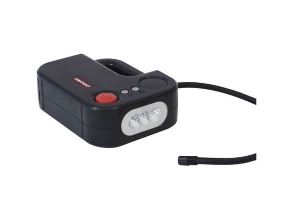 Dino KRAFTPAKET 136308 kompressor 10,3 bar, 12 V adapter for drift via kabel, digitalt display, arbeidslampe