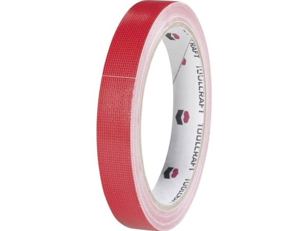 TOOLCRAFT HEB19L10RC tekstiltape HEB19L10RC rød (L x B) 10 m x 19 mm, 1 stk