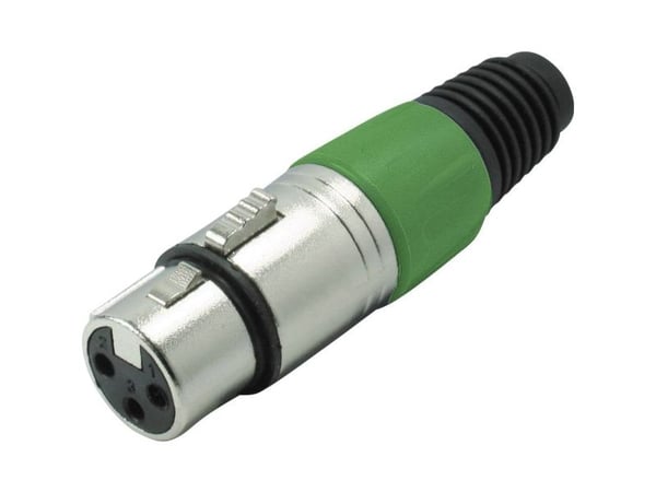 Kabelkobling XLR-kontakt Kash 55022-G, 3 grønn 1 stk