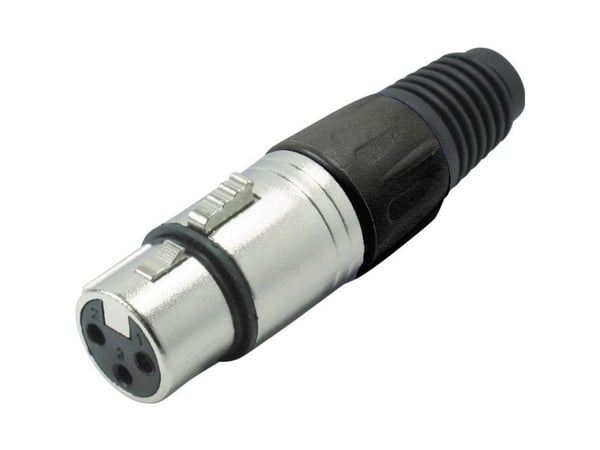 Kash 55022-S XLR-stikk kobling, rett polt: 3 svart 1 stk
