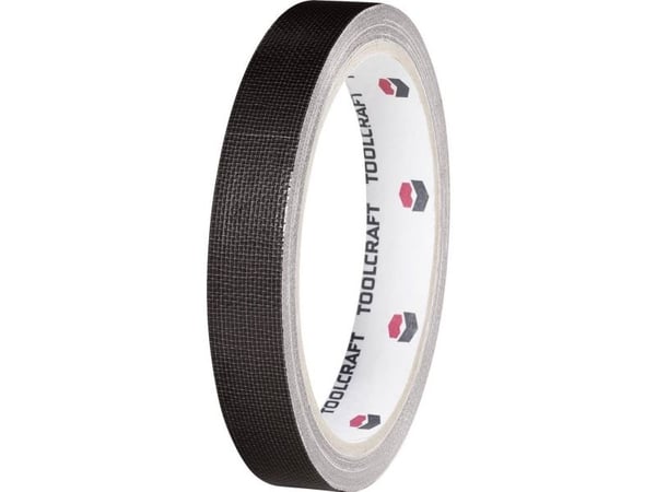 TOOLCRAFT HEB15L10SC tekstiltape HEB15L10SC sort (L x B) 10 m x 15 mm 1 stk