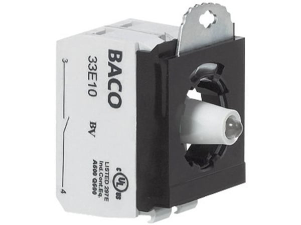 BACO BA333EAWH11 Kontaktelement, LED-element med fästadapter 1 x brytkontakt, 1 x slutkontakt Vit Touching 230 V 1 st