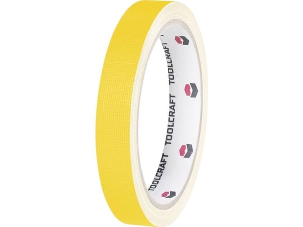 TOOLCRAFT HEB19L10GC tekstiltape HEB19L10GC gul (L x B) 10 m x 19 mm 1 stk