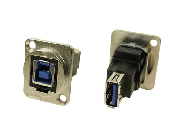 XLR-adapter USB B-hann 3.0 til USB hun 3.0 adapter for innbygging CP30206NM CP30206NM 1 stk