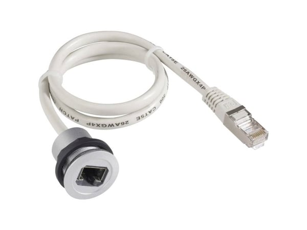 RJ45 Tilslutning, indbygning, Stik, lige Schlegel RRJ_RJ45_150CM Grå 1 stk