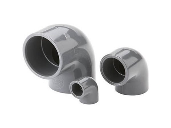 Fiap 2437, Polyvinylklorid (PVC), Buet festestykke til avløpsrør, Grå, 90°, 1,6 cm, 15 g