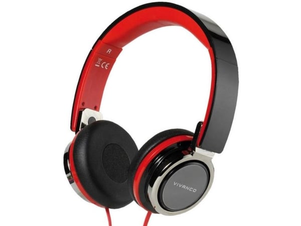 Vivanco SR 770, Koblet med ledninger (ikke trådløs), 20 - 20000 Hz, Samtaler/musikk, Hodetelefoner, Svart, Rød