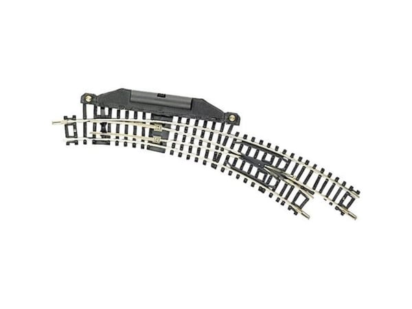 Fleischmann skinne 22275 (uten ballast) kurvesporskifte, elektrisk, høyre 42° 194,6 mm, 228,2 mm