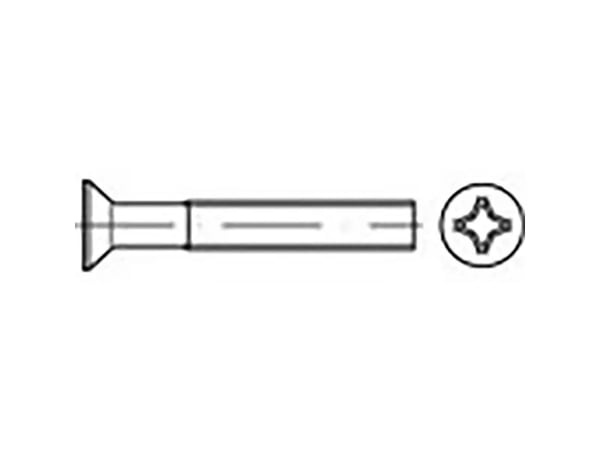 TOOLCRAFT forsenkede skruer M4 30 mm kryss Philips DIN 965 rustfritt stål V2A A2 200 stk