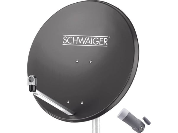SCHWAIGER parabol 80 cm, 1 deltagare Single-LNB, antracit