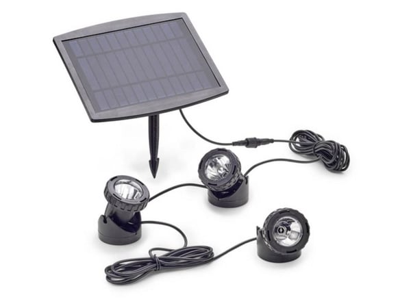 Pontec 77939 dam/innsjøbelysning sett med 3 stk. LED (RGB) 0,5 W svart