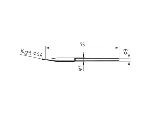 Ersa 212 BD LF loddespiss blyantform, spissstørrelse 0,4 mm, 1 stk