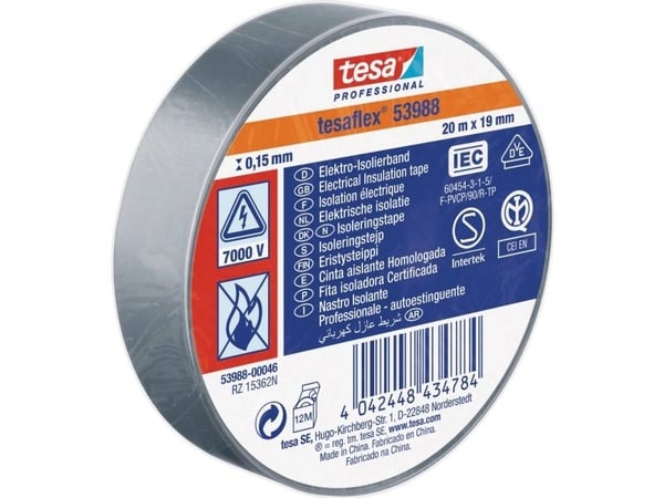 tesa 53988-00046-00 isolasjonstape tesa® Professional grå (L x B) 20 m x 19 mm, 1 stk