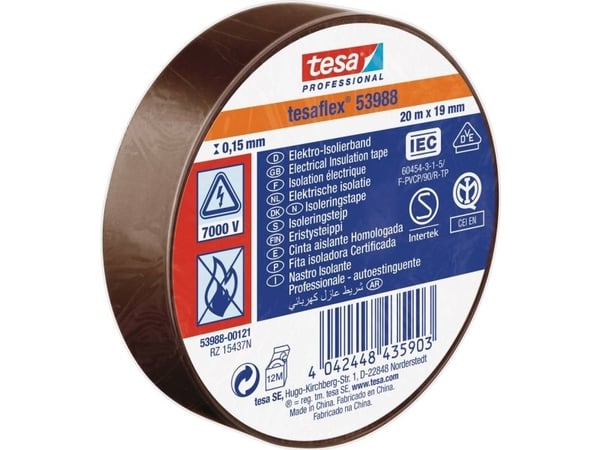 tesa isolasjonstape 53988-00121-00 brun 20 m x 19 mm