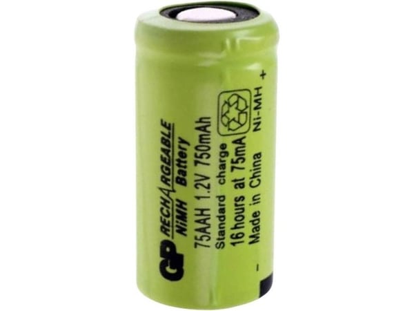 GP GPIND75AAHB Spesialbatterier 2/3 AA Flat-Top NiMH 1,2 V 750 mAh