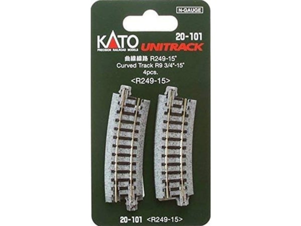 7078110 N Kato Unitrack bøyd spor 15° 249 mm