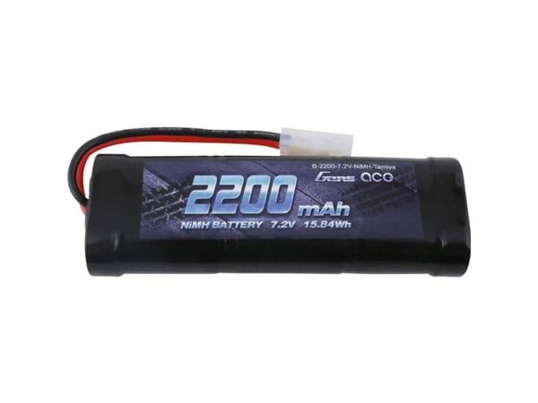 Gens ace B-2200-7.2V-NIMH-TAMIYA, Batteri, Sort