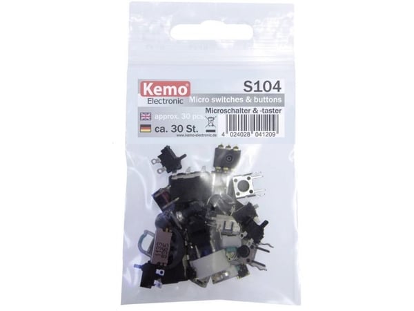 Kemo S104 mikrokosketinvalikoima S104 painonapin pää 30 osaa