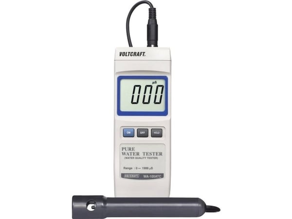 Ledningsevne-måleapparat VOLTCRAFT WA-100 ATC 3 % 0 - 1999 µS Kalibreret Fabriksstandardi