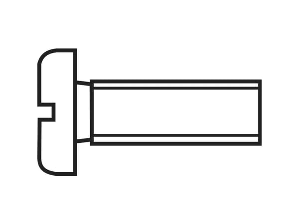 TOOLCRAFT 839937 sylinderskruer M2 16 mm spor DIN 84, plast/polyamid, 10 stk